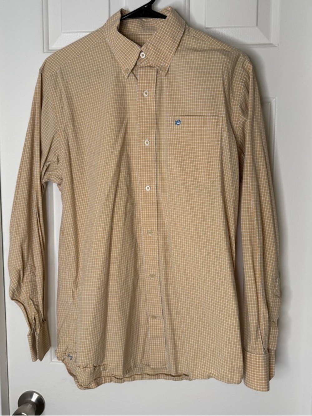 Southern Tide Yellow Check Long-Sleeve Button-Up Shirt